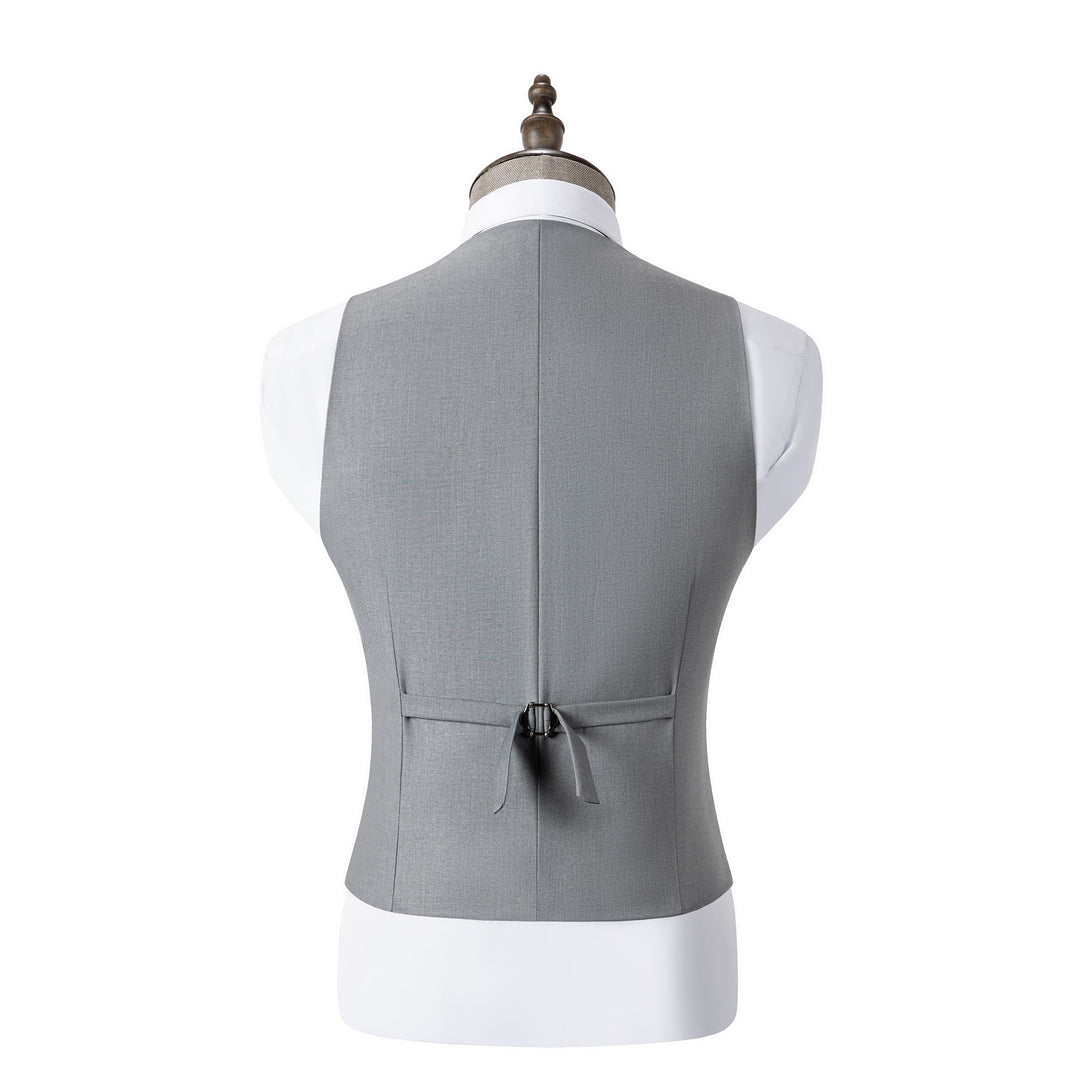 Bllmen Silver 3 Pieces Mens Suit Notch Lapel Tuxedos ST003