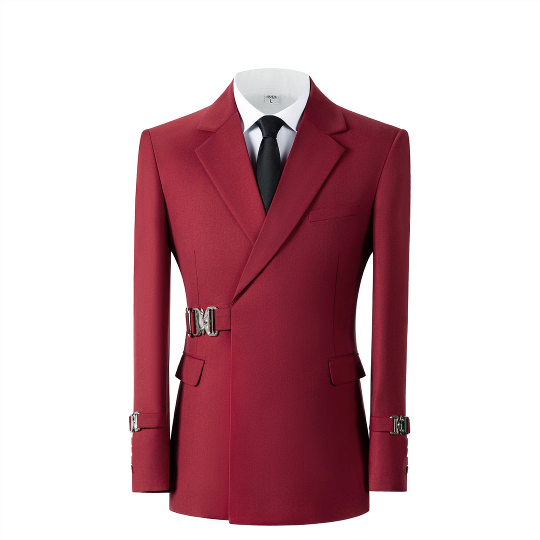Bllmen Red 2 Pieces Mens Suit Notch Lapel Tuxedos ST014