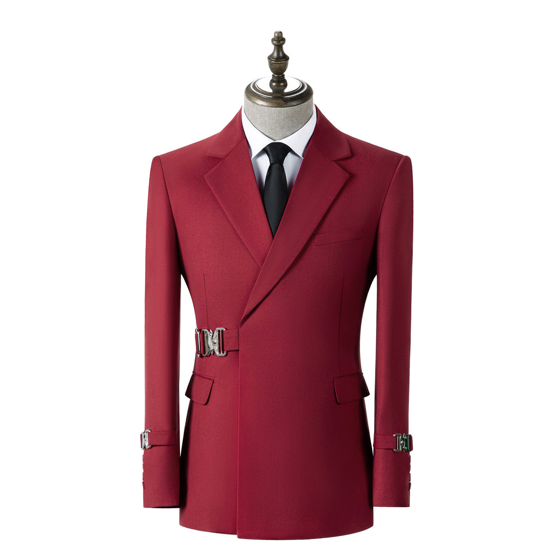 Bllmen Red 2 Pieces Mens Suit Notch Lapel Tuxedos ST014
