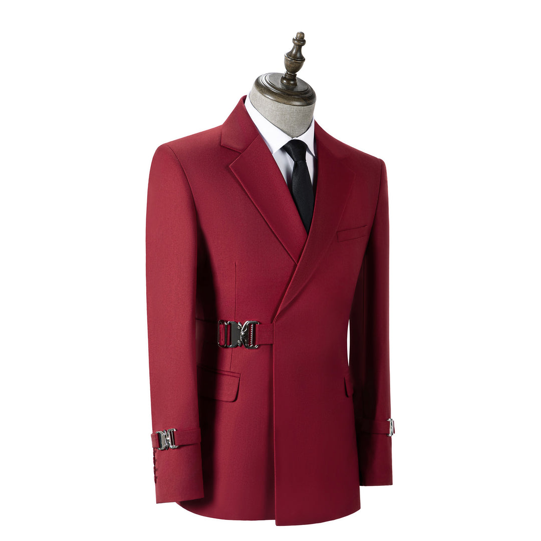 Bllmen Red 2 Pieces Mens Suit Notch Lapel Tuxedos ST014