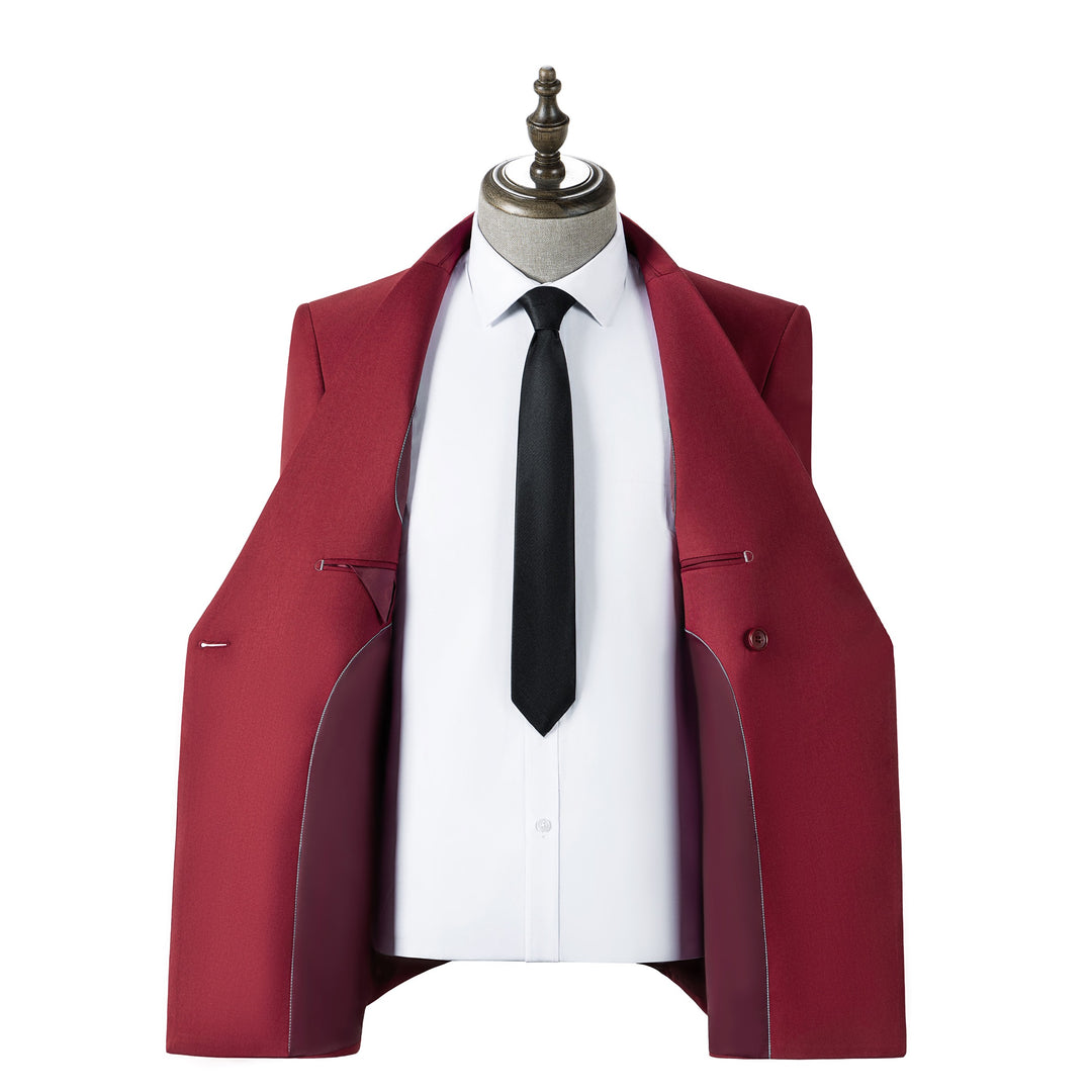 Bllmen Red 2 Pieces Mens Suit Notch Lapel Tuxedos ST014