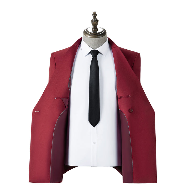 Bllmen Red 2 Pieces Mens Suit Notch Lapel Tuxedos ST014