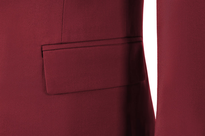 Bllmen Red 2 Pieces Mens Suit Notch Lapel Tuxedos ST014