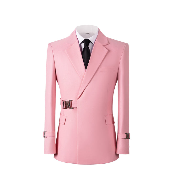 Bllmen Pink 2 Pieces Mens Suit Notch Lapel Tuxedos ST014