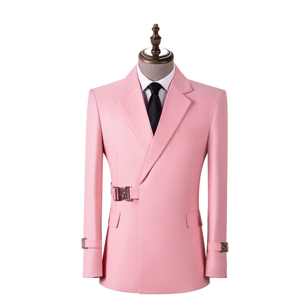 Bllmen Pink 2 Pieces Mens Suit Notch Lapel Tuxedos ST014