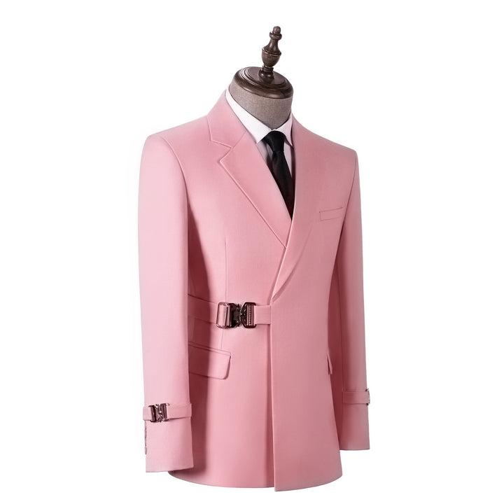 Bllmen Pink 2 Pieces Mens Suit Notch Lapel Tuxedos ST014