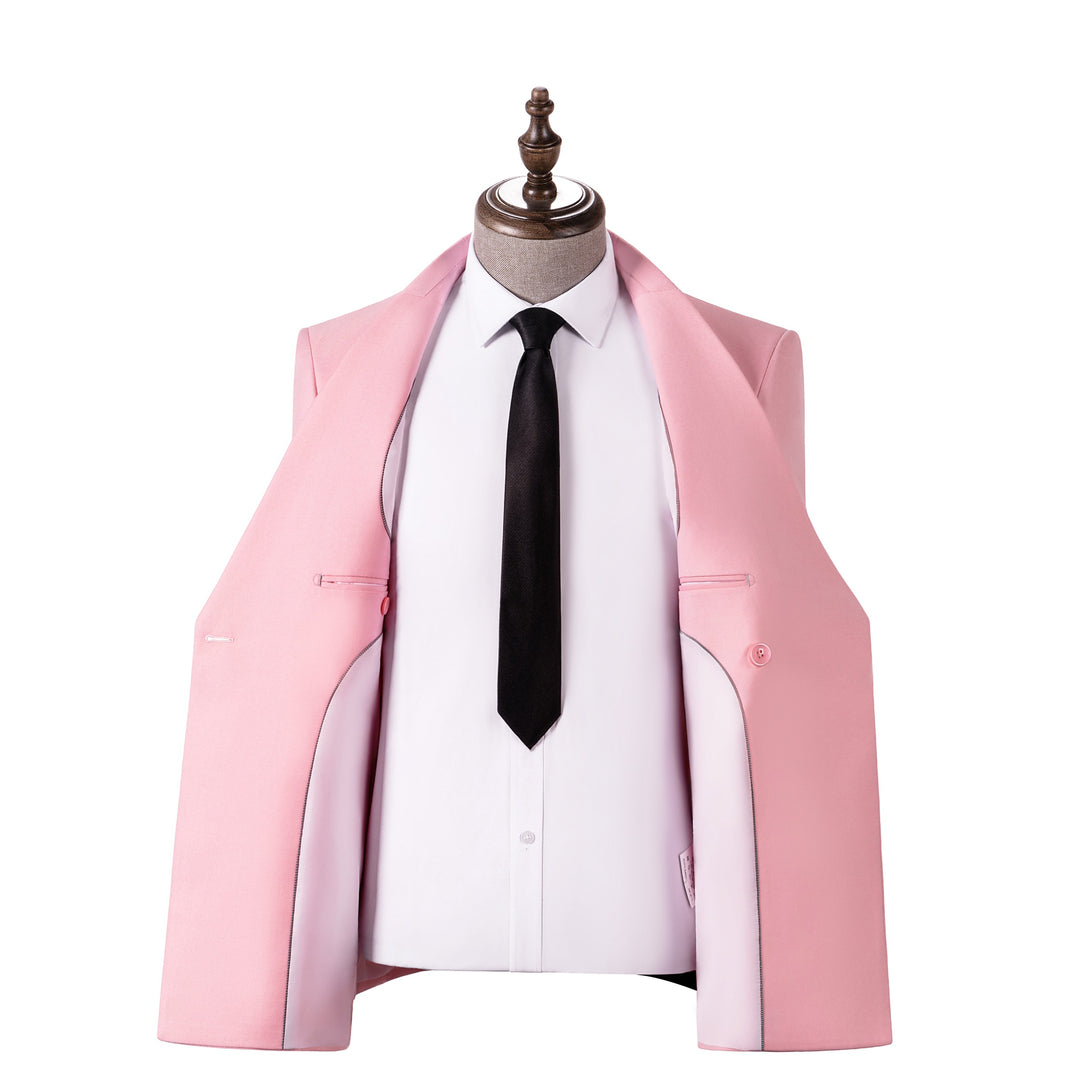 Bllmen Pink 2 Pieces Mens Suit Notch Lapel Tuxedos ST014