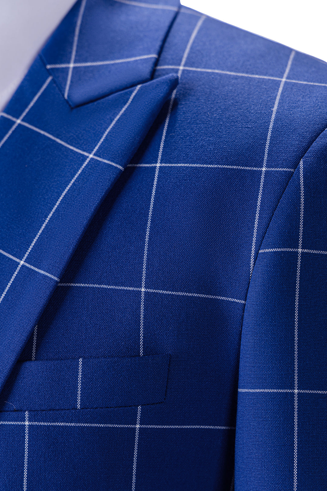 Bllmen Royal Blue 3 Pieces Mens Suit Peak Lapel Tuxedos ST017