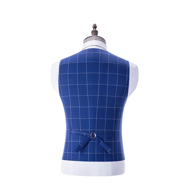 Bllmen Royal Blue 3 Pieces Mens Suit Peak Lapel Tuxedos ST017