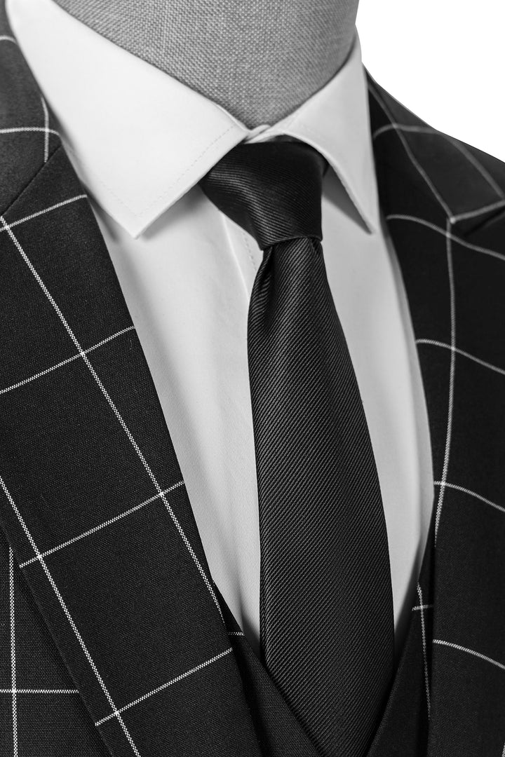 Bllmen Black 3 Pieces Mens Suit Peak Lapel Tuxedos ST017