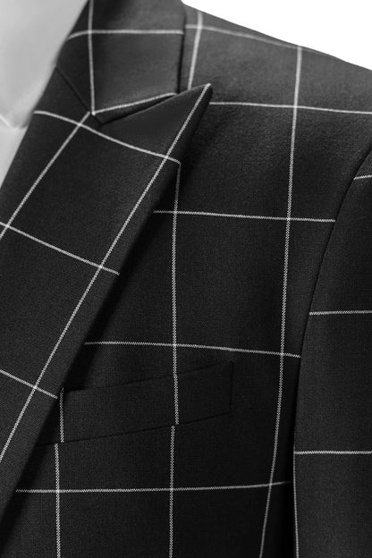 Bllmen Black 3 Pieces Mens Suit Peak Lapel Tuxedos ST017