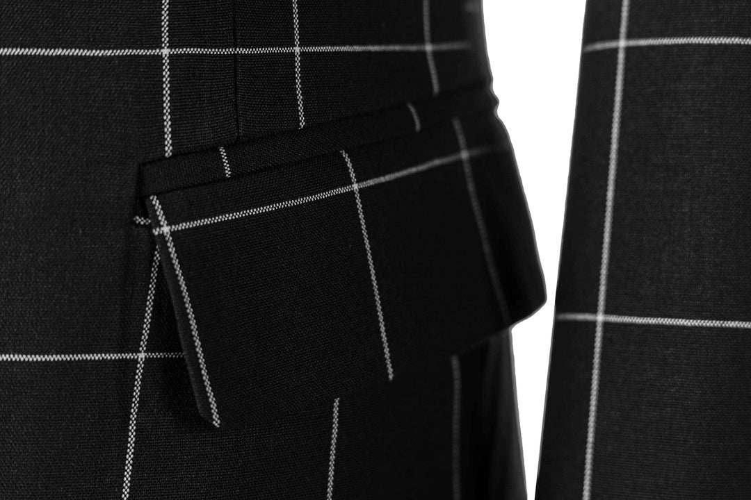 Bllmen Black 3 Pieces Mens Suit Peak Lapel Tuxedos ST017