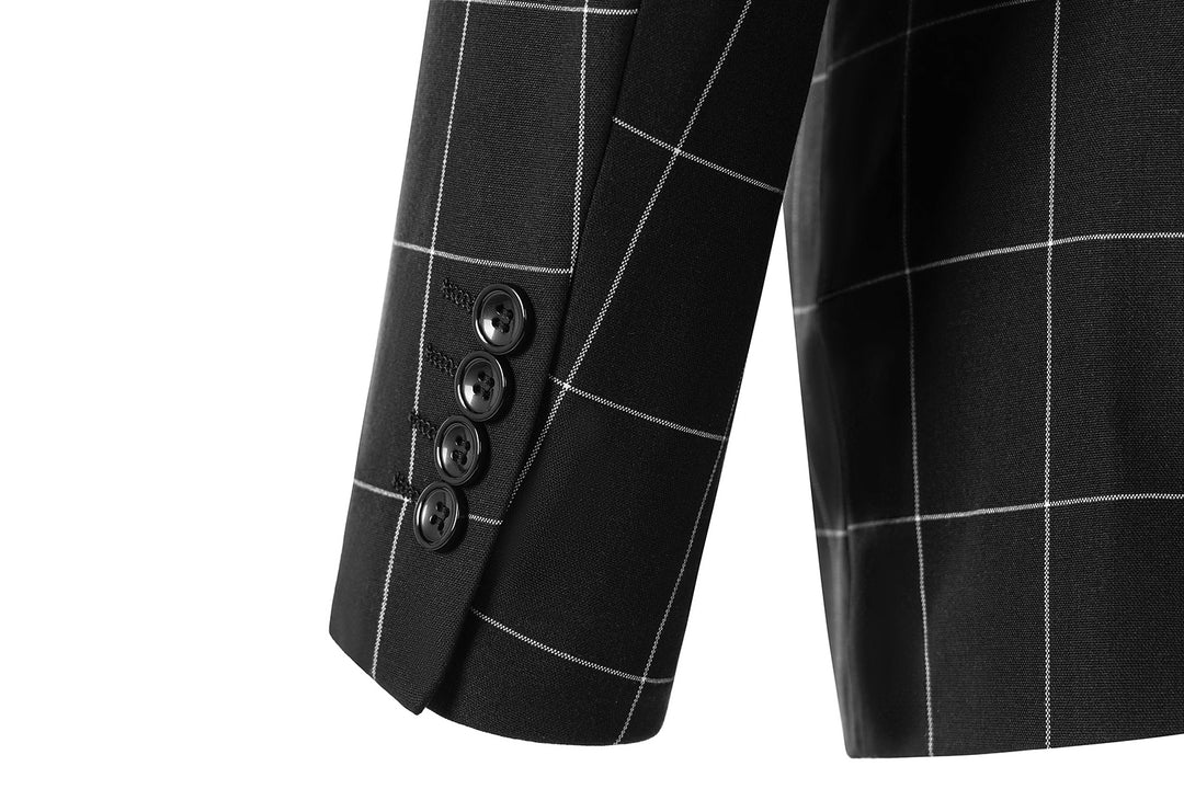 Bllmen Black 3 Pieces Mens Suit Peak Lapel Tuxedos ST017