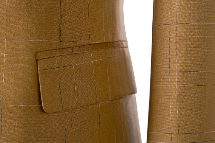 Bllmen Brown 3 Pieces Mens Suit Peak Lapel Tuxedos ST019