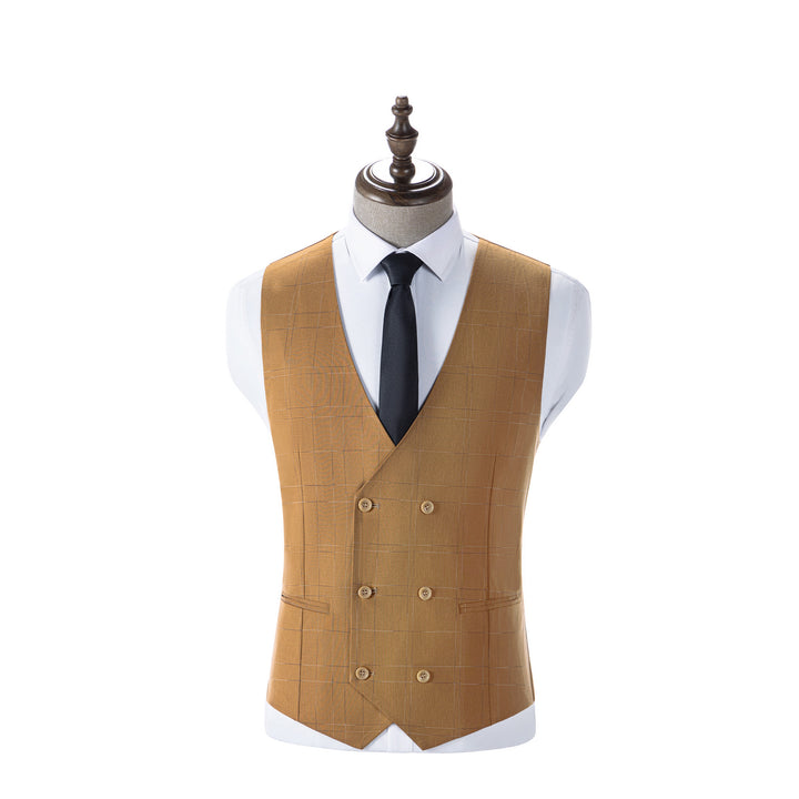 Bllmen Brown 3 Pieces Mens Suit Peak Lapel Tuxedos ST019