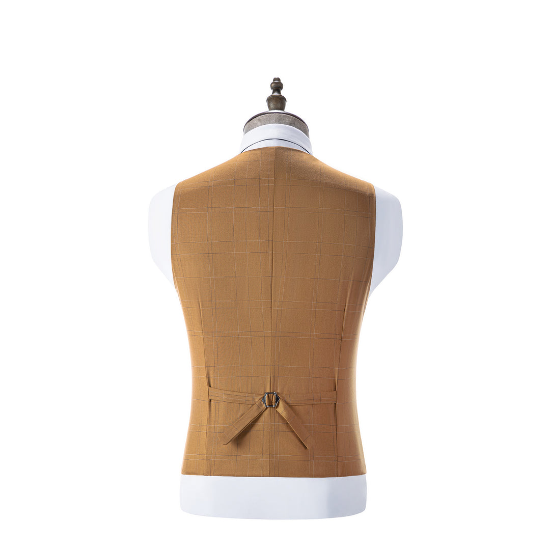 Bllmen Brown 3 Pieces Mens Suit Peak Lapel Tuxedos ST019