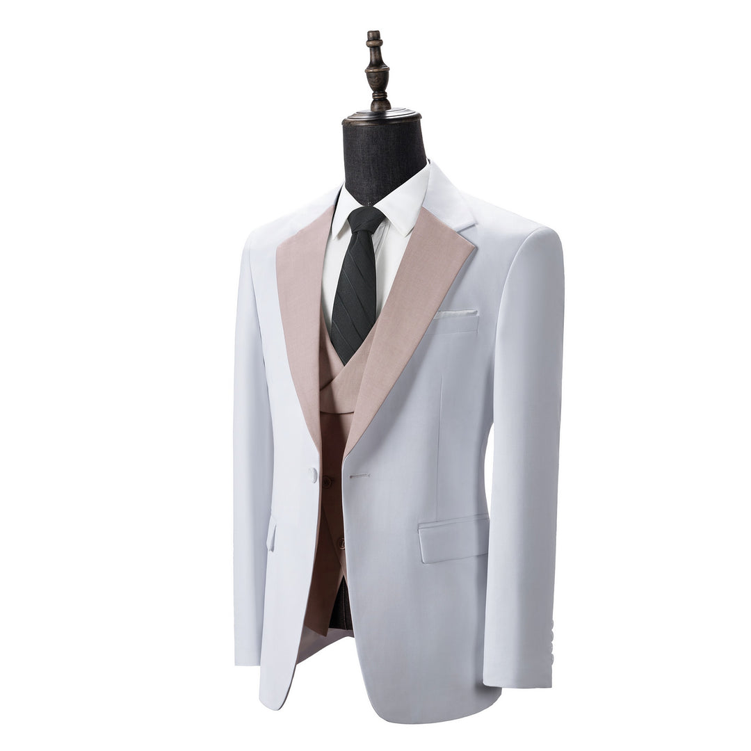 Bllmen Beige 3 Pieces Mens Suit Notch Lapel Tuxedos ST011