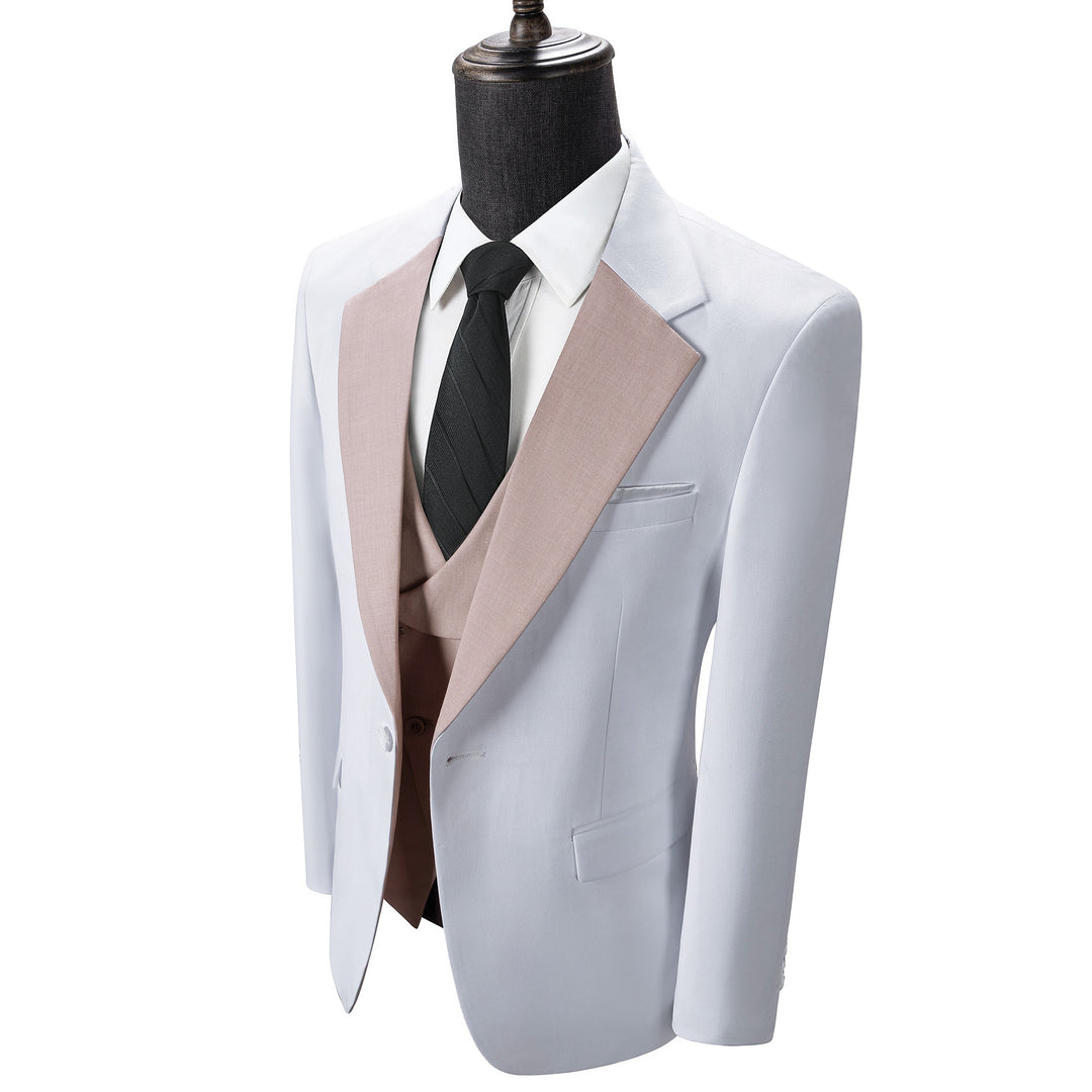 Bllmen Beige 3 Pieces Mens Suit Notch Lapel Tuxedos ST011