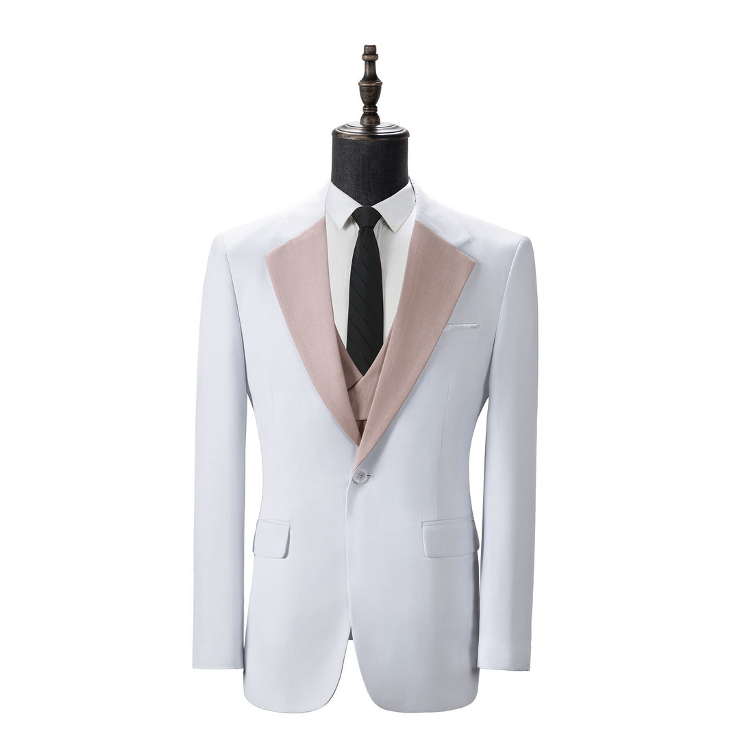 Bllmen Beige 3 Pieces Mens Suit Notch Lapel Tuxedos ST011