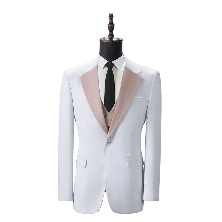Bllmen Beige 3 Pieces Mens Suit Notch Lapel Tuxedos ST011