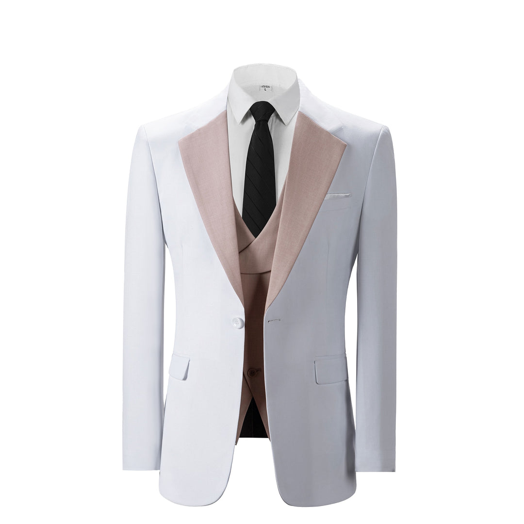 Bllmen Beige 3 Pieces Mens Suit Notch Lapel Tuxedos ST011