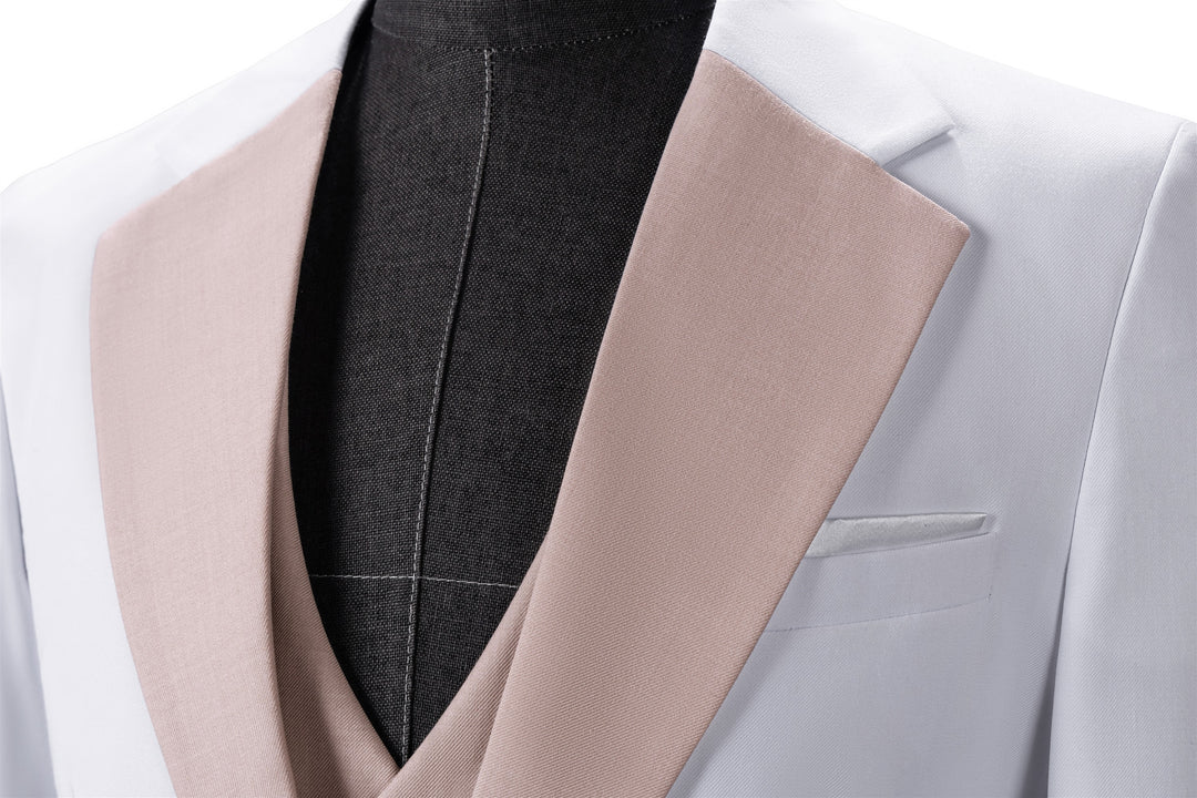 Bllmen Beige 3 Pieces Mens Suit Notch Lapel Tuxedos ST011