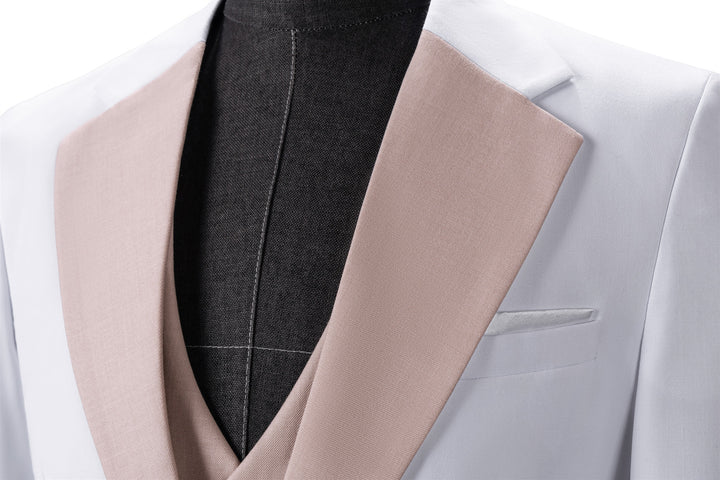 Bllmen Beige 3 Pieces Mens Suit Notch Lapel Tuxedos ST011